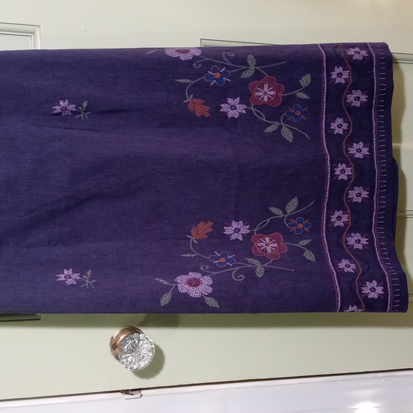 Women's Crossing Pointe faux denim spandex floral print dress 16 - Picture 3 of 14